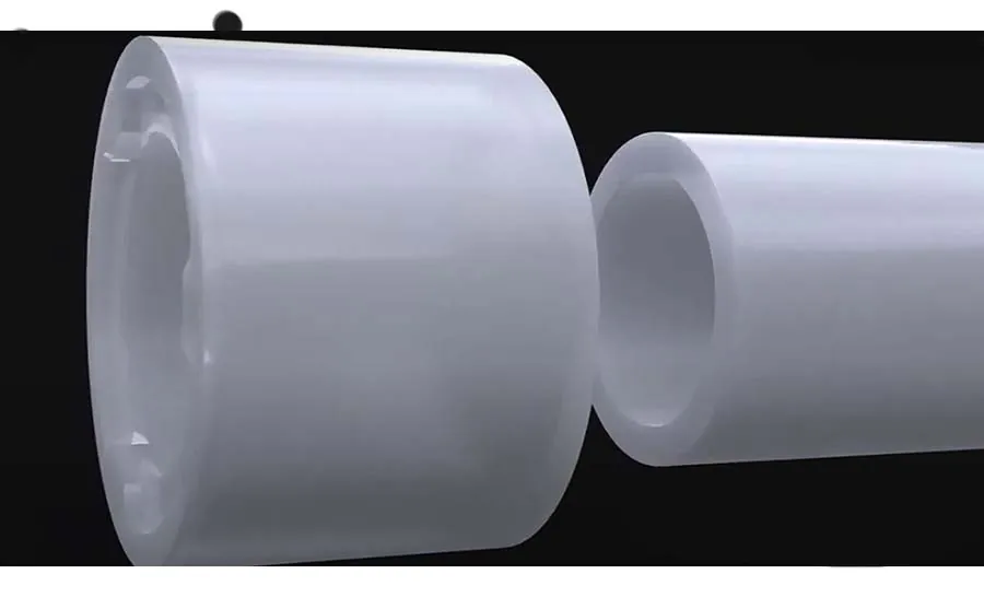 PEX-A expansion ring connection close-up, from our Trabuco Canyon guide: Trabuco Canyon Homeowner’s Guide to Navien Tankless Water Heater Installation